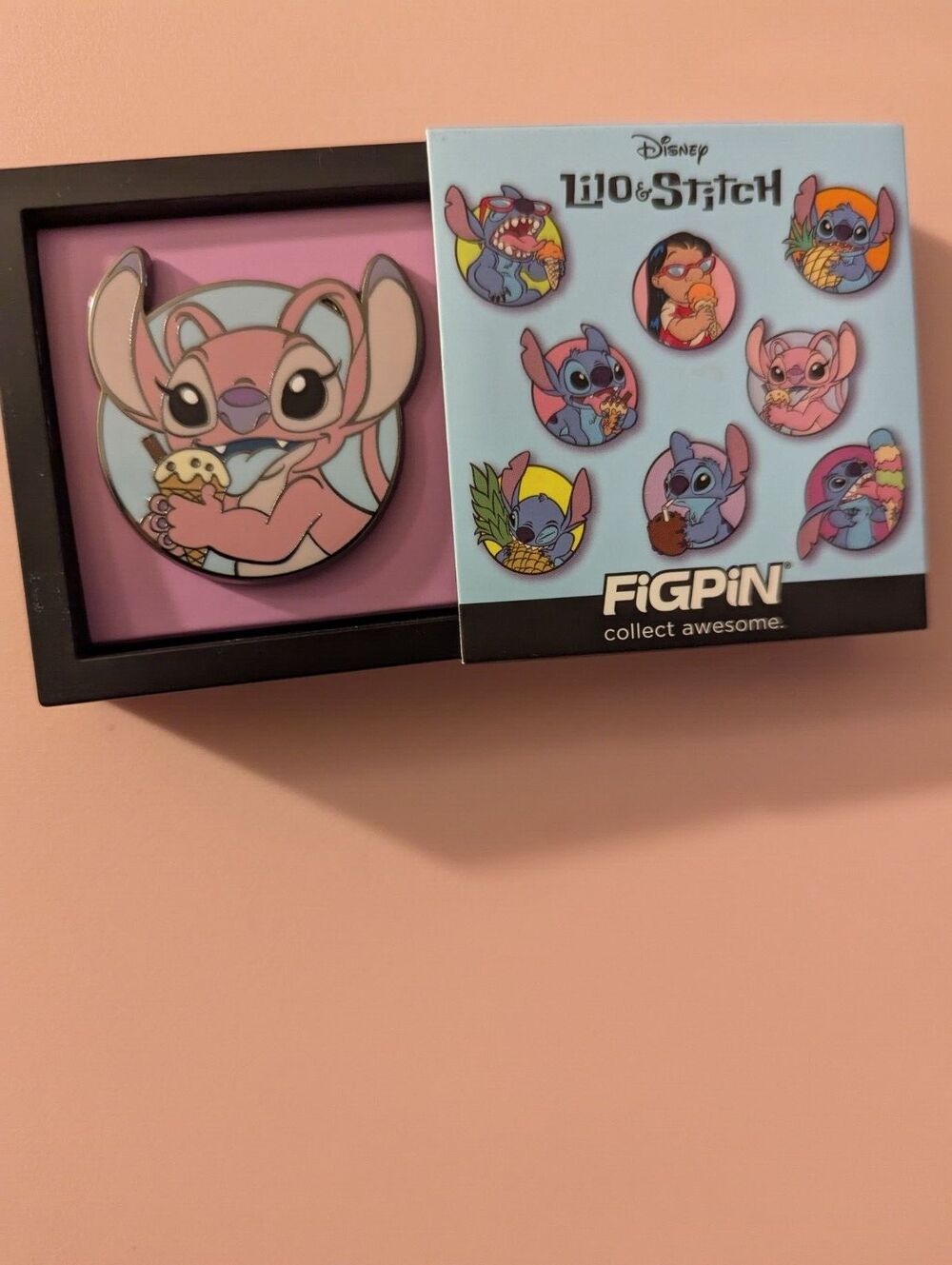 Disney Lilo & Stitch Angel Eating Ice Cream Figpin Mystery Mini Enamel Pin-New